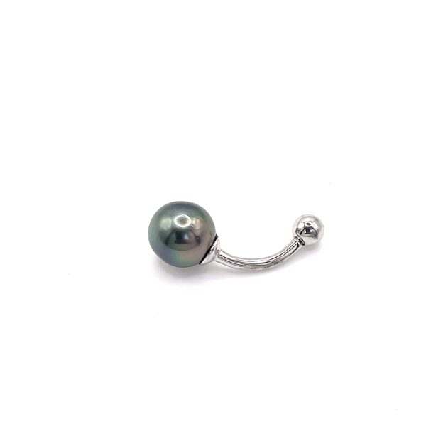 Piercing de nombril en argent 925/000 rhodié avec une Perle de Tahiti